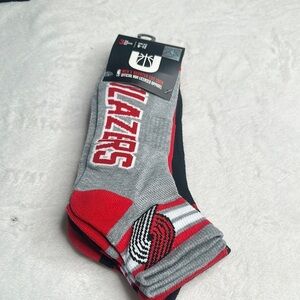 NBA Blazers Gray and Red Casual Socks